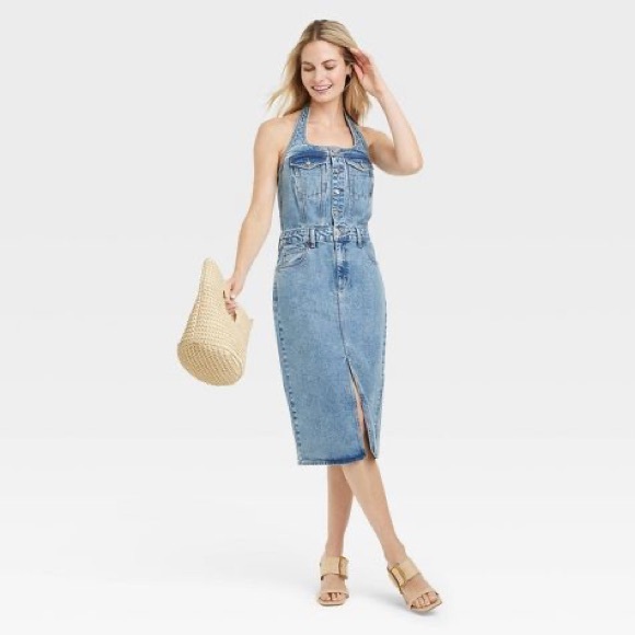 Women's Denim Midi Dress - Universal Thread™ - Picture 2 of 4